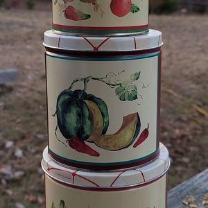 Olive Can Company 3 Pc Canister set. Dated 1994